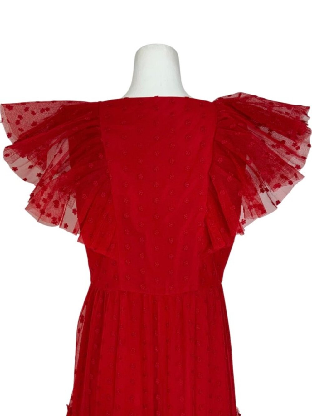 Tuckernuck Tulle Giselle Gown Dress M Red Ruffles Maxi NEW - Picture 10 of 14